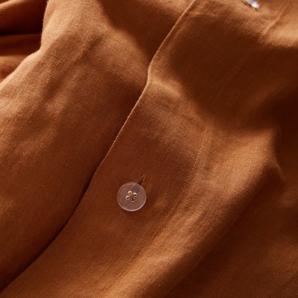 Quince European Linen Duvet Cover Queen (Terracotta) - Picture 4 of 4